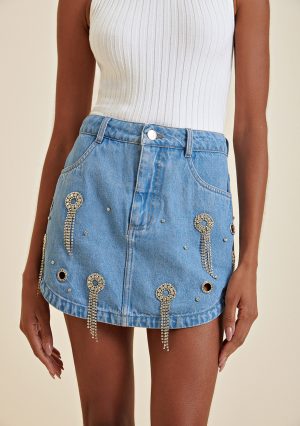 SAIA JEANS CURTA BORDADO MANUAL MORENA ROSA