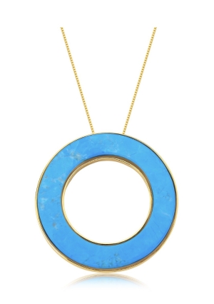 COLAR COLORE 45 FOLHEADO OURO AG.AZUL AYLA