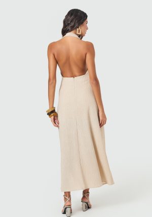 VESTIDO MAXI FRENTE UNICA EM ANARRUGA SLY WEAR